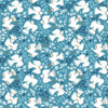 Fabric Doves on Bright Blue Gold elements scandi cotton fabric 'Starlit Hollow' - Dashwood Studio