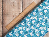 Fabric Doves on Bright Blue Gold elements scandi cotton fabric 'Starlit Hollow' - Dashwood Studio