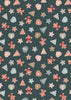 Stripes on dark cotton fabric - Gingerbread Season by Lewis & Irene