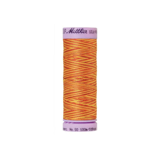 Thread & Floss Falling Leaves Silk Thread Finish Multi Colour Cot 50 100m - 9858 Mettler