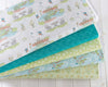 Fabric Fish in the pond on pale green cotton fabric - Craft Cotton Co