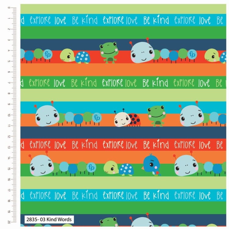 Fabric Fisher-Price 'All We Need Is Love' white cotton fabric - CraftCottonCo