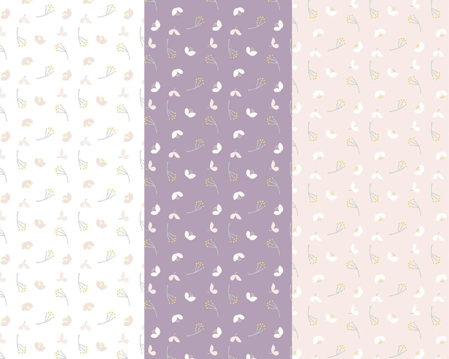 Fabric Floral Butterflies on purple cotton fabric - Lewis & Irene