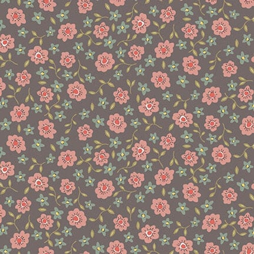 Fabric Floral garden on grey cotton fabric - Market Garden - Henry Glass