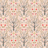 Fabric Floral Trees and butterflies on pale pink cotton fabric  - 'Tree Of Life' Dashwood Studio