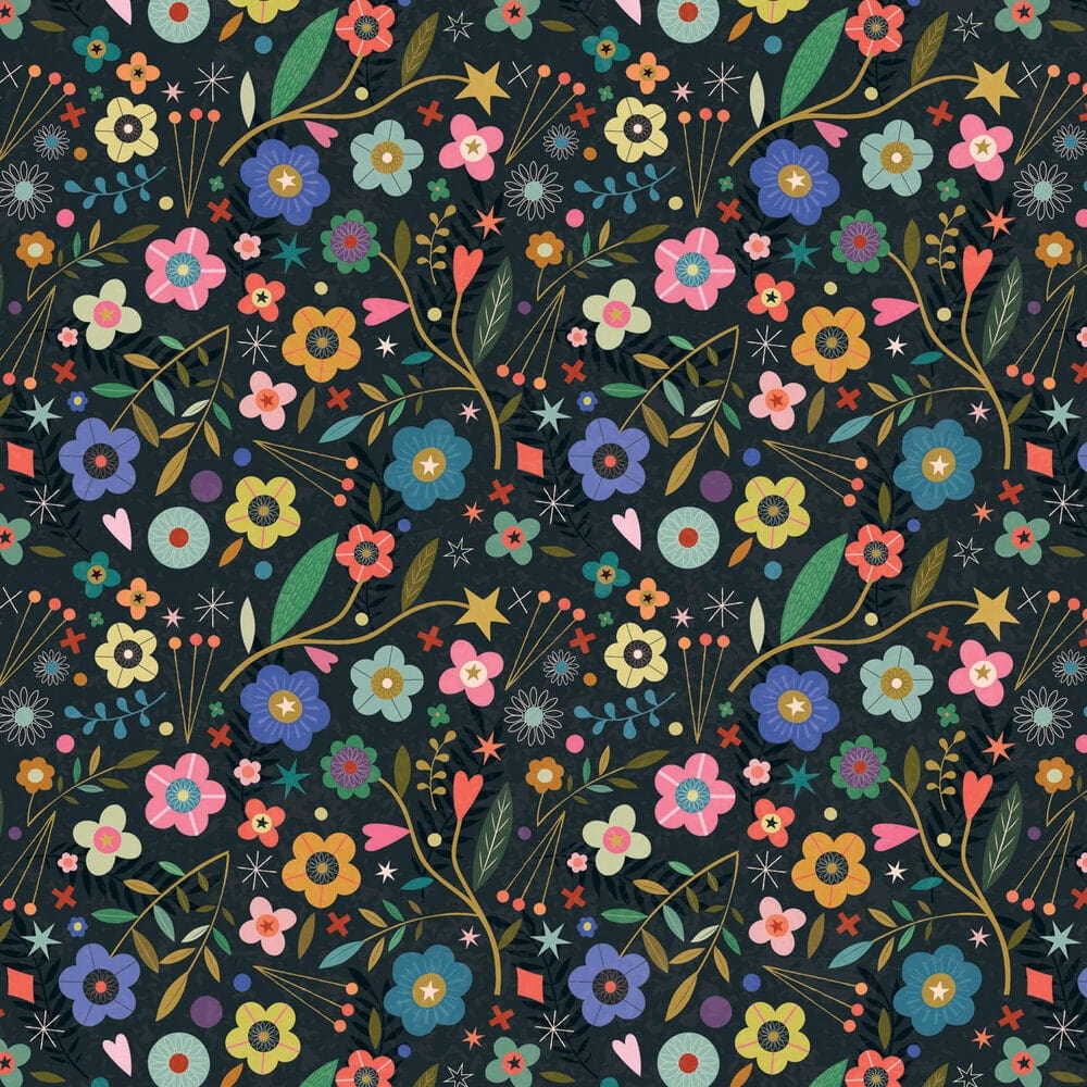 Fabric Floral Trees and butterflies on pale pink cotton fabric  - 'Tree Of Life' Dashwood Studio