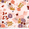 Fabric Flowers and foliage on blush cotton fabric - Maple - Riley Blake