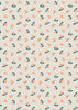 Fabric Flowers on Cream cotton fabric - Folk Floral by Lewis & Irene