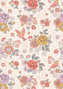 Fabric Flowers on cream cotton fabric - Hannah's Flowers by Lewis & Irene