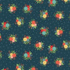 Fabric Flowers on Cream polka dots cotton fabric - 'Amelia' Makower