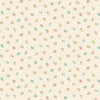 Fabric Flowers on Navy Blue polka dots cotton fabric - 'Amelia' Makower