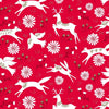 Fabric Forest scandi woodland animals on red cotton fabric - Starlit Hollow - Dashwood Studio