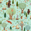 Fabric Forrest Animals cotton fabric cot panel  - 'Imagine' Clothworks