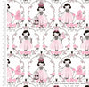 Fabric Framed Princess Poodle on White cotton fabric - Craft Cotton Co