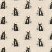 Fabric French Bulldog digital cotton rich upholstery fabric