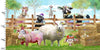 Fabric Funny Farm Animals Panel cotton fabric - 3 Wishes