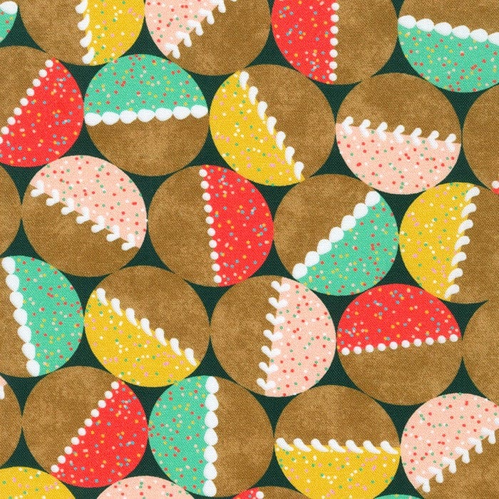 Fabric Gingerbread biscuits cotton fabric - Robert Kaufman