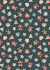 Fabric Gingerbread men on dark cotton fabric - Gingerbread Season by Lewis & Irene