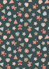 Fabric Gingerbread stars on blue cotton fabric - Gingerbread Season by Lewis & Irene