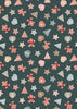 Fabric Gingerbread stars on red cotton fabric - Gingerbread Season by Lewis & Irene