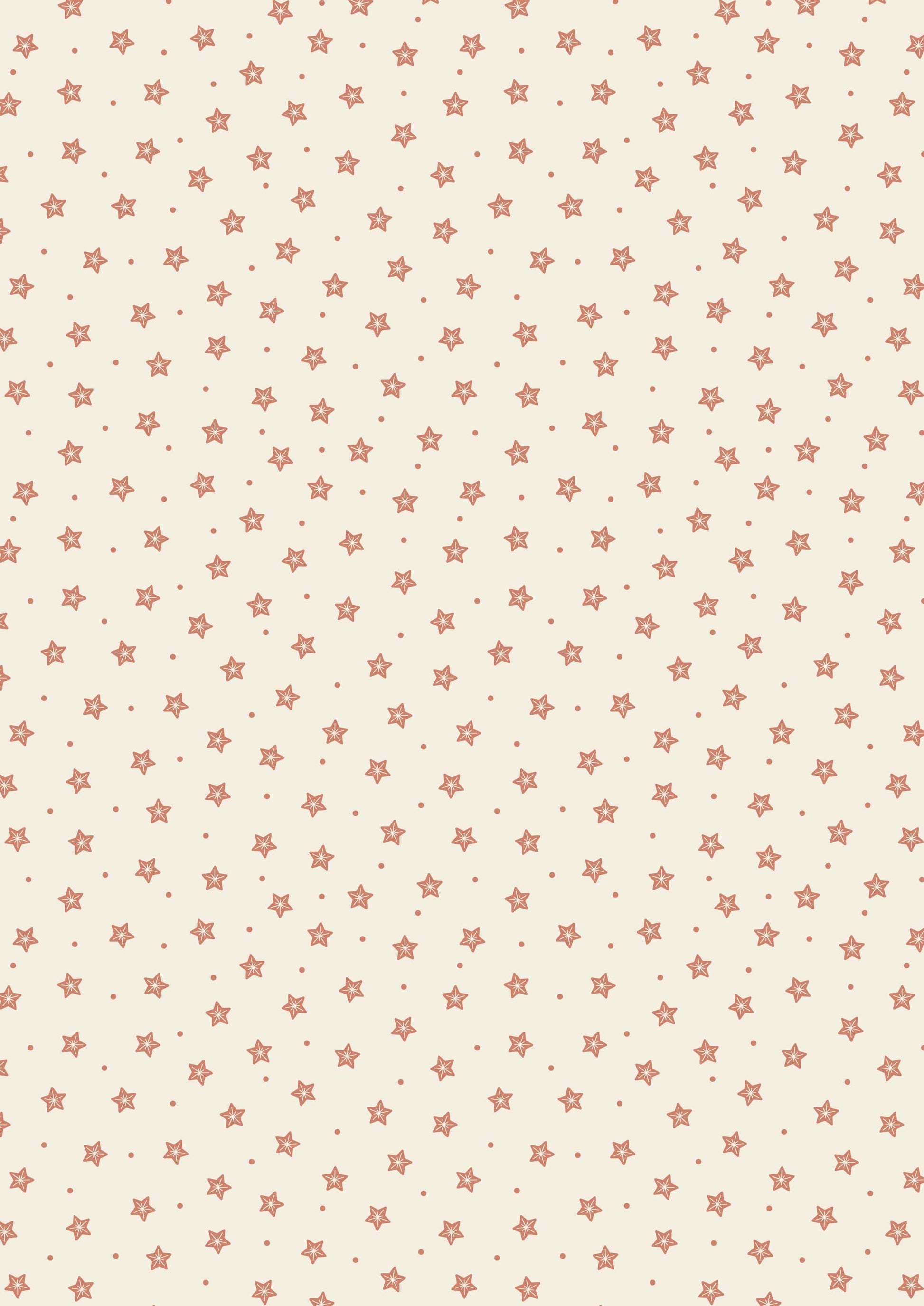 Fabric Gingerbread stars on red cotton fabric - Gingerbread Season by Lewis & Irene