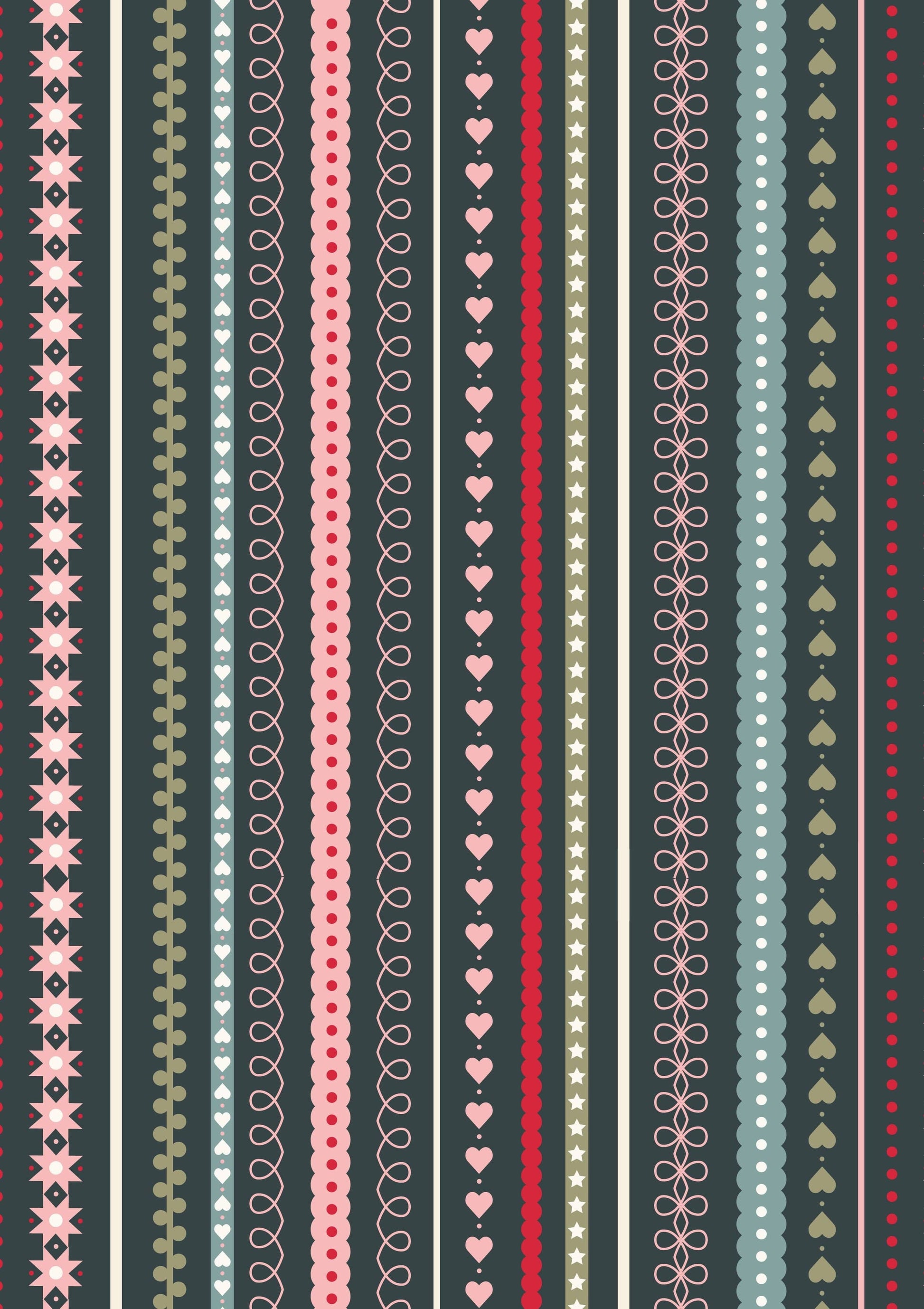 Fabric Gingerbread stars on red cotton fabric - Gingerbread Season by Lewis & Irene