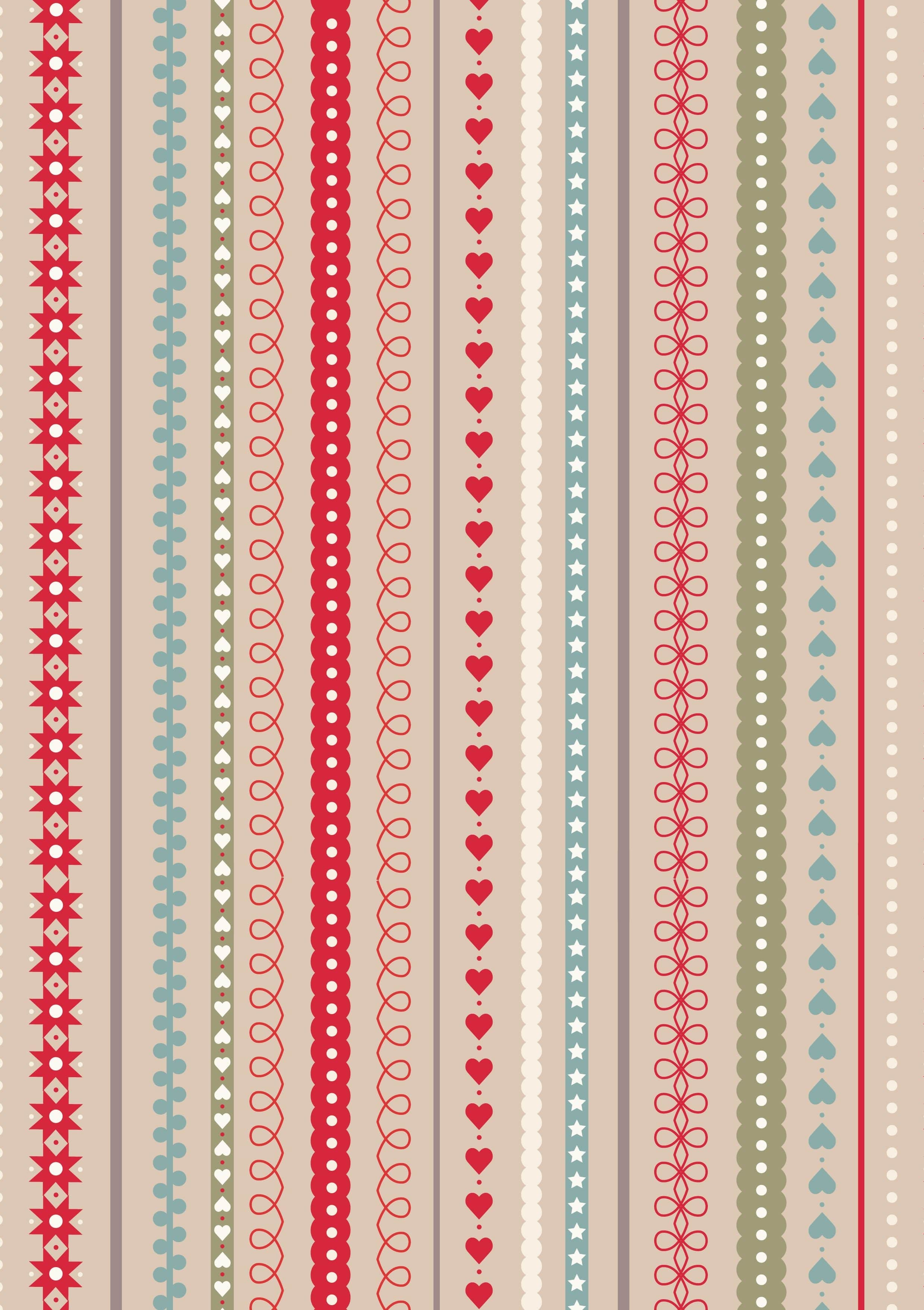 Fabric Gingerbread stars on red cotton fabric - Gingerbread Season by Lewis & Irene