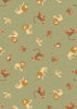 Fabric Giraffes and zebras on green cotton fabric - Small Things - Lewis & Irene