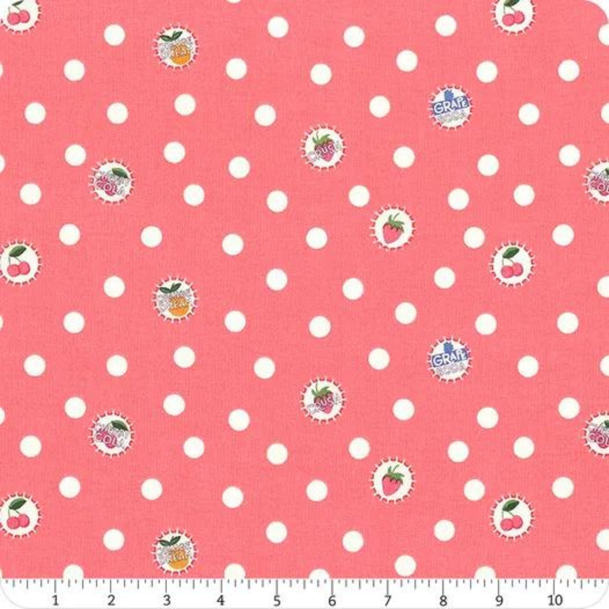 Fabric Gold Bees on peach cotton fabric - Summer Picnic - Riley Blake