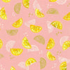 Fabric Gold Lemons Roses on white cotton fabric - Rose Lemonade by Robert Kaufman