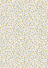 Fabric Gold Metallic Pears and Flowers on Cream 100% cotton fabric - Wintertide by Lewis & Irene