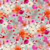 Fabric Green and pink floral rayon dressmaking fabric - Flora by Dashwood Studio