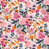 Fabric Green and pink floral rayon dressmaking fabric - Flora by Dashwood Studio