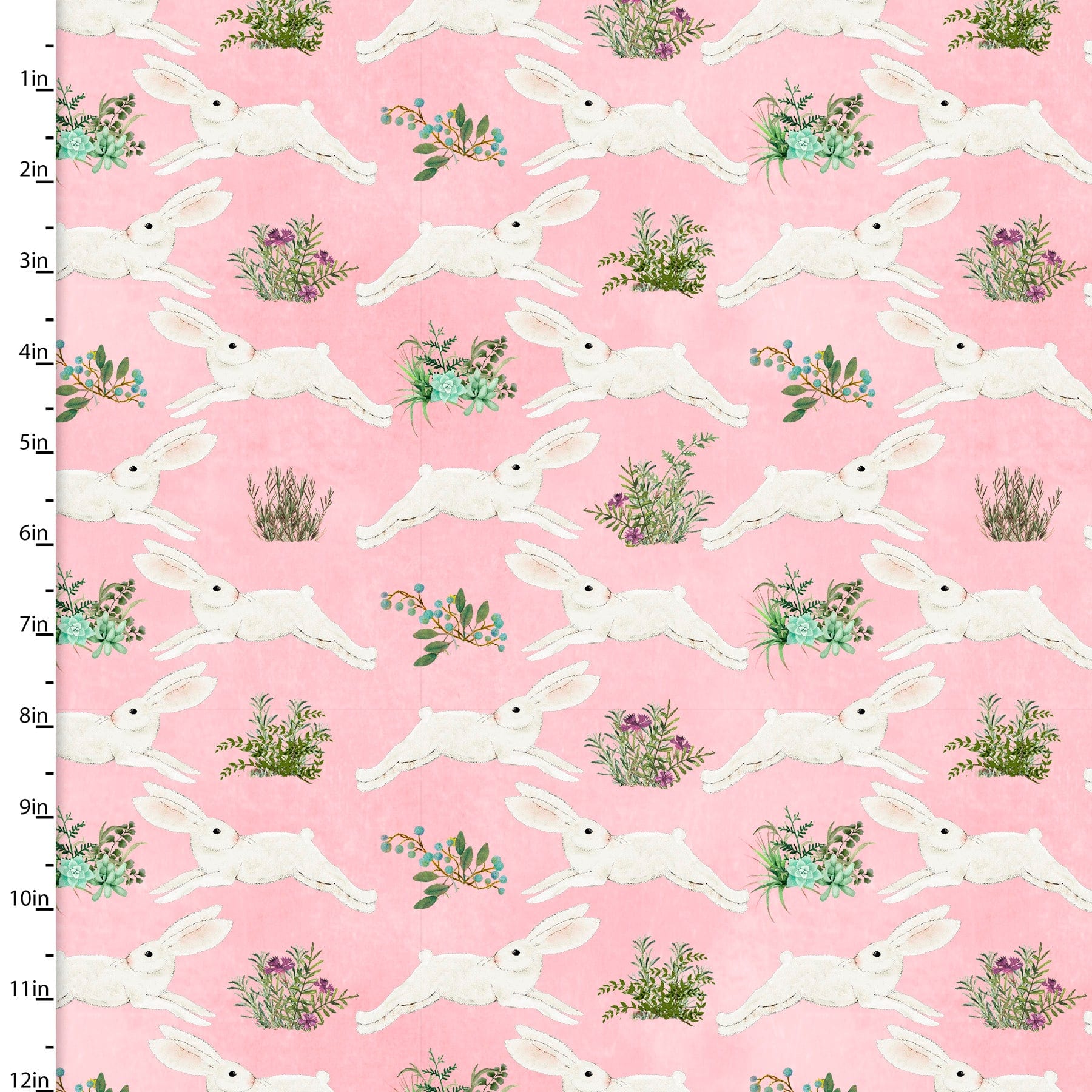 Fabric Green spring garden 100% cotton fabric - 'A Touch of Spring' 3 Wishes