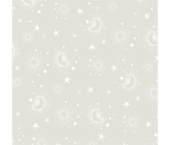 Fabric Grey nursery hot air balloon and moon cotton cushion panel - Star Bright by P & B