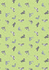 Fabric Grey Seals on lime green cotton fabric - Polar Animals by Lewis & Irene