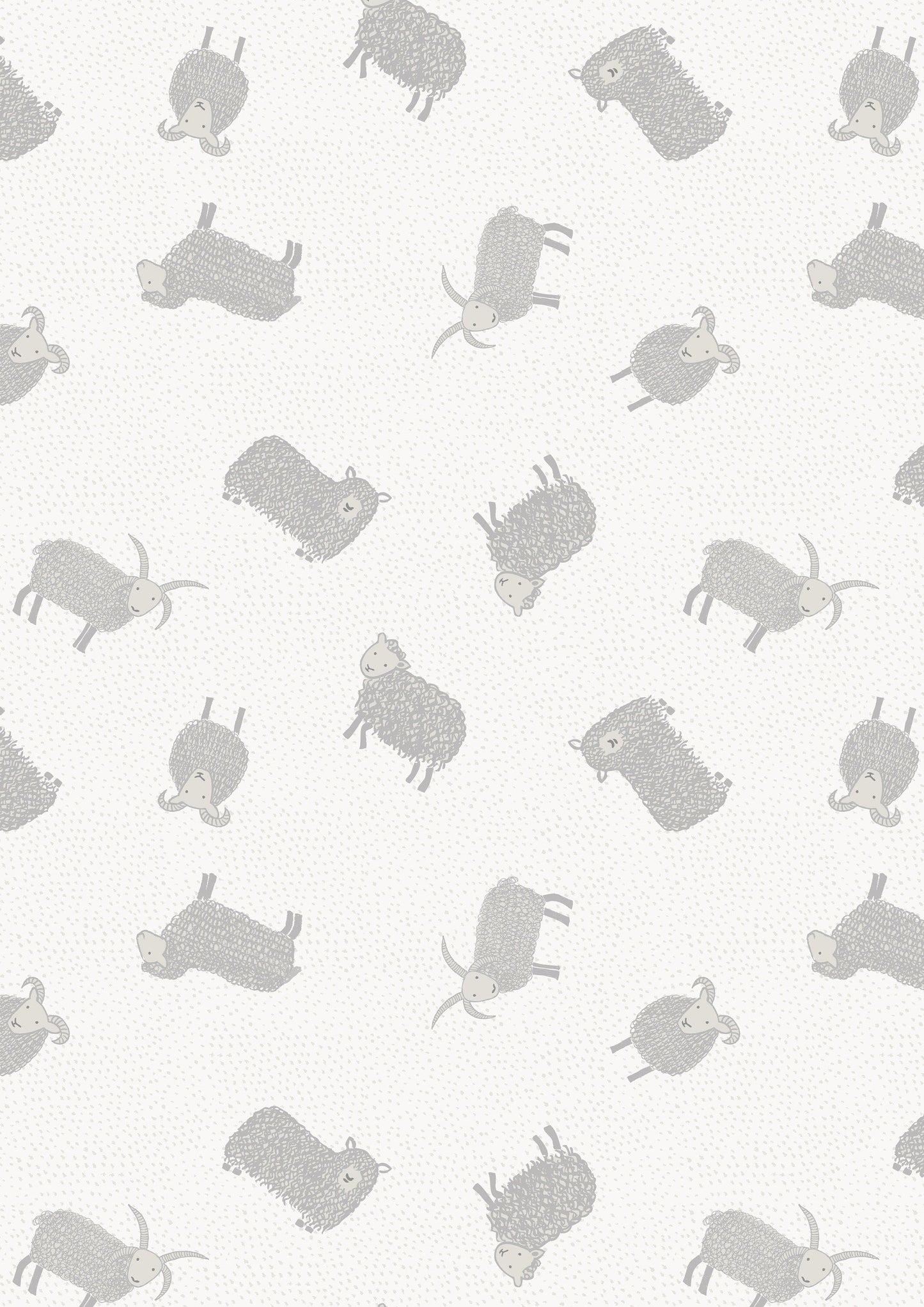 Fabric Grey sheep on cream cotton fabric - 'Country Life Reloved' Lewis & Irene