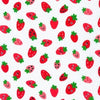 Fabric Happy Strawberries on White cotton fabric - Farm to Table by Robert Kaufman