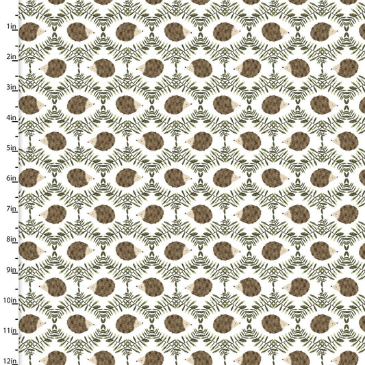 Fabric Hedgehogs on white cotton - You Light my way gnome - 3 Wishes