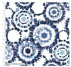 Fabric Hexagons white blue tie dye cotton fabric - 'Indigo Elements' Stuart Hillard