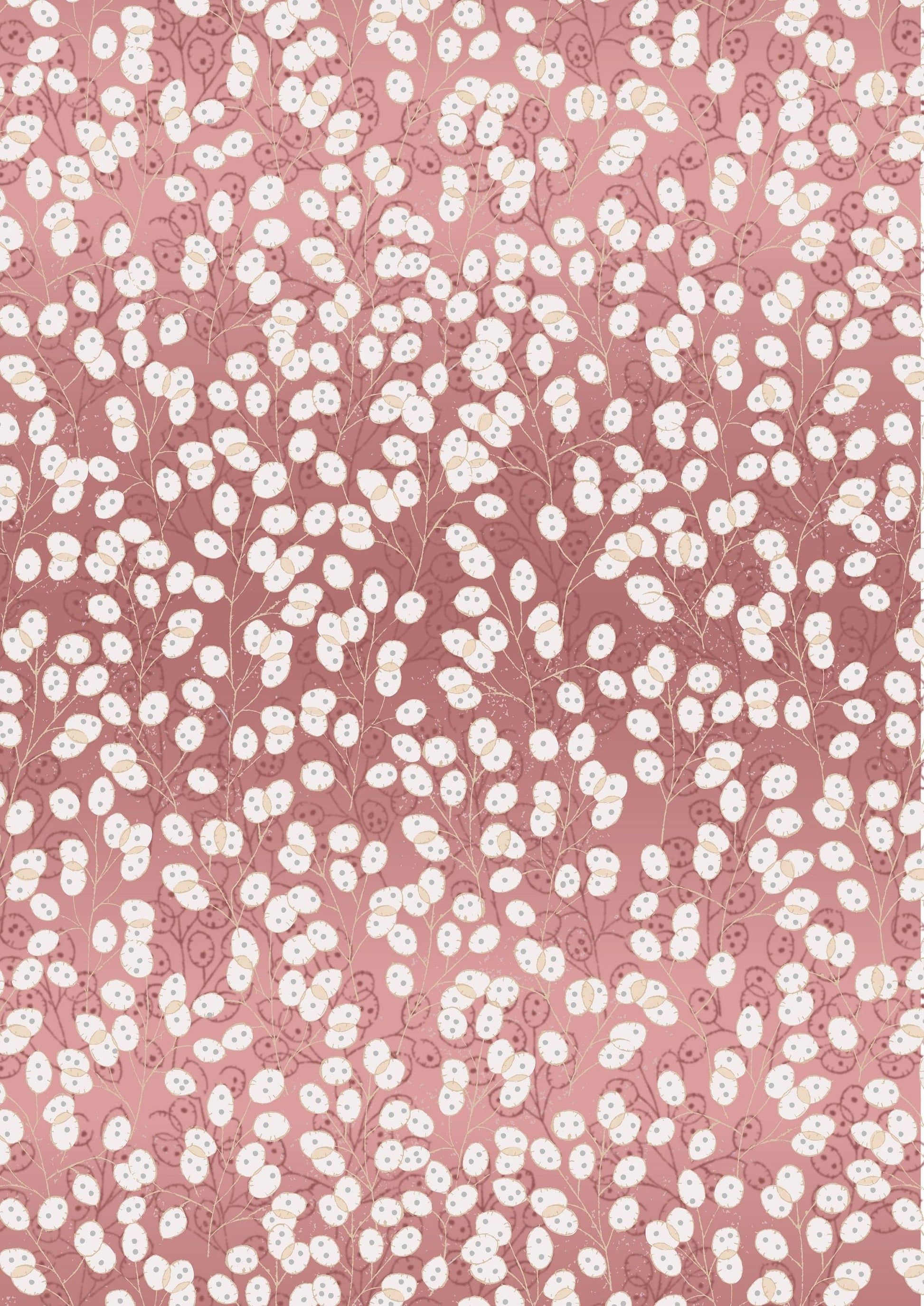 Fabric Honesty soft red silver metallic quilters cotton - Fairy Clocks by Lewis & Irene