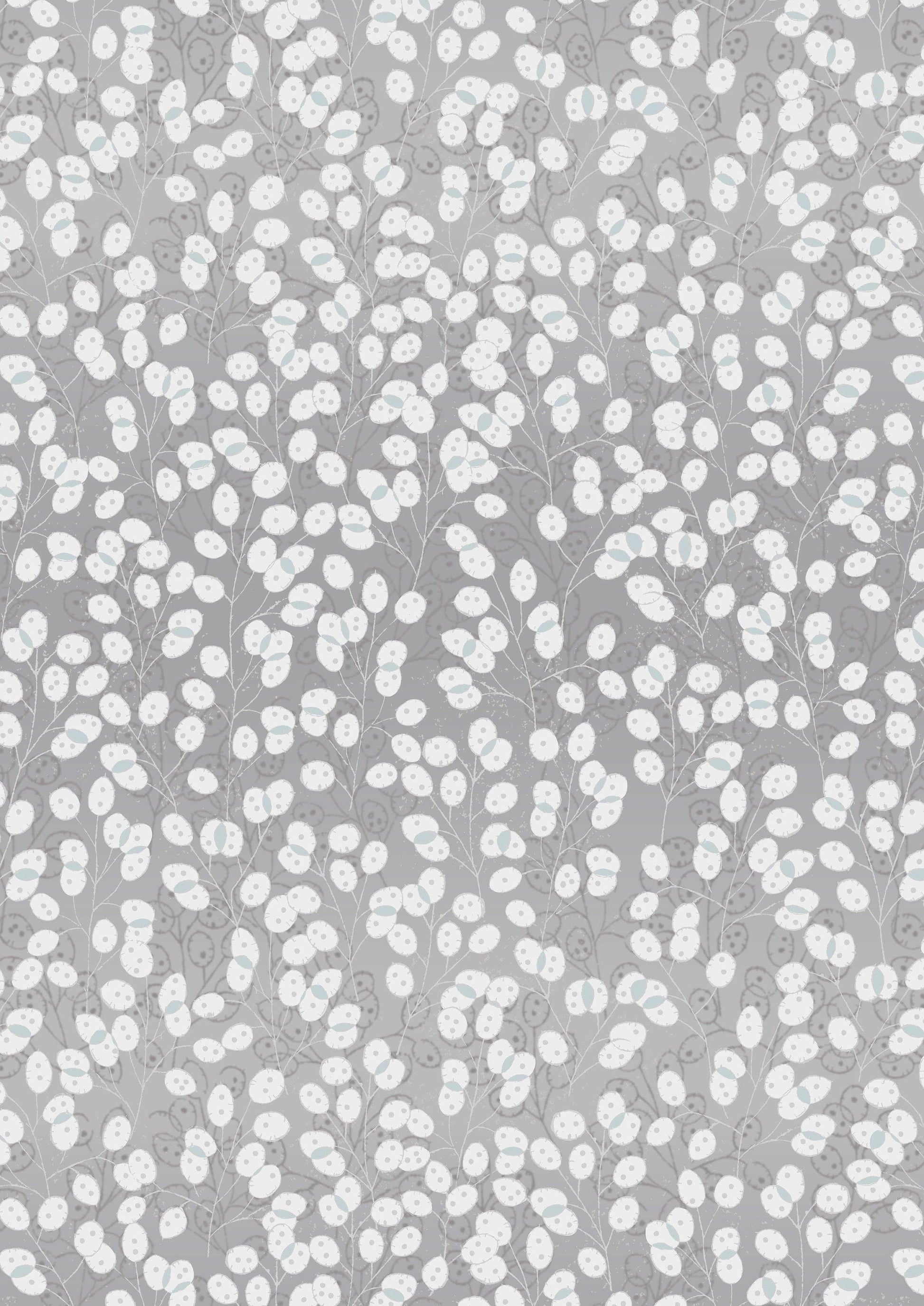 Fabric Honesty soft red silver metallic quilters cotton - Fairy Clocks by Lewis & Irene