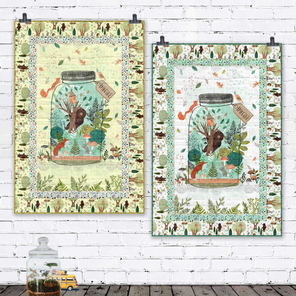 Forrest Animals cotton fabric cot panel  - 'Imagine' Clothworks