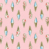 Fabric Ice creams popsicles on pink cotton fabric - 'Yum Yum' Sevenberry