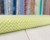 Lime green and white chevron cotton fabric - Craft Cotton Co