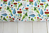 Birds floral on white cotton fabric by Nutex