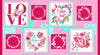 Love Letters, heart and flowers cotton quilting fabric panel - Henry Glass Media 1 of 5