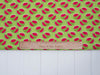 Watermelons on green cotton fabric - FabricArt