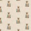 Labrador dog cotton rich linen look fabric