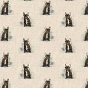 Fabric French Bulldog digital cotton rich upholstery fabric